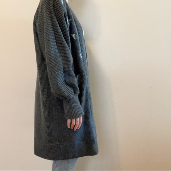 Vintage | Knitted Duster with Embroidered Detail - Picture 3 of 4